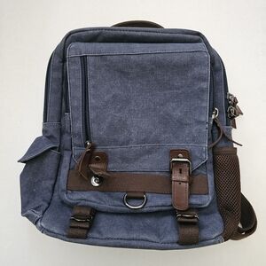 Stylish Blue Canvas Backpack